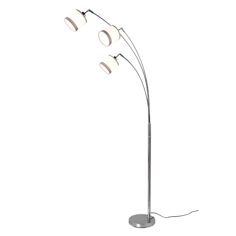 Moderne vloerlamp chroom met wit Davos