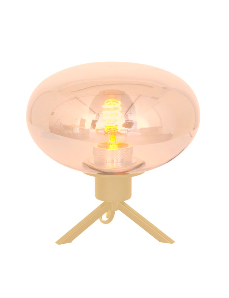 tafellamp-met-roseglas-en-gouden-voet-tafellamp-steinhauer-reflexion-mat-zwart-met-amberkleurig-glas