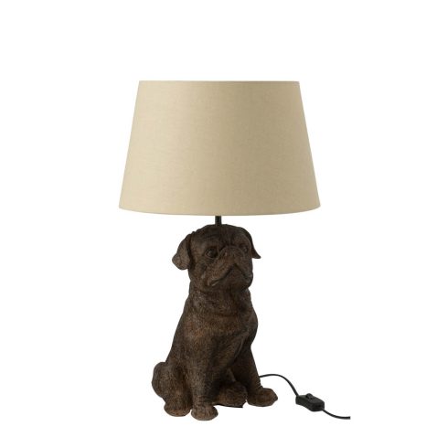 klassieke-beige-met-bruine-tafellamp-hond-jolipa-bobbie