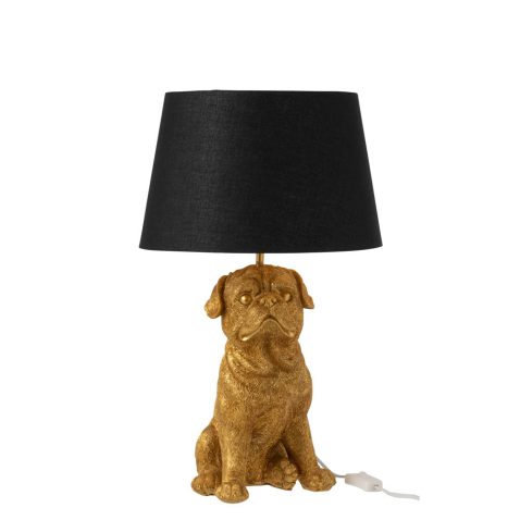 klassieke-zwart-met-gouden-hond-tafellamp-jolipa-bobbie