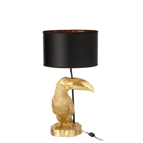 klassieke-zwarte-tafellamp-gouden-vogel-jolipa-toucan-poly