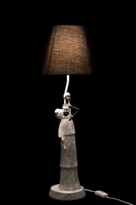 moderne-zilver-met-zwarte-tafellamp-jolipa-african-woman-boho-2