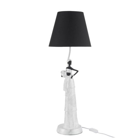 moderne-zilver-met-zwarte-tafellamp-jolipa-african-woman-boho