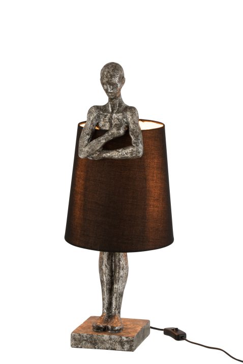 moderne-zwart-met-zilver-tafellamp-mensfiguur-jolipa-man-poly-1