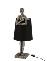 moderne-zwart-met-zilver-tafellamp-mensfiguur-jolipa-man-poly
