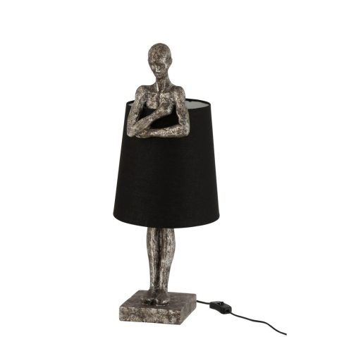 moderne-zwart-met-zilver-tafellamp-mensfiguur-jolipa-man-poly
