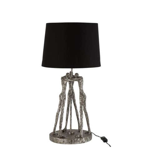 moderne-zwart-met-zilveren-tafellamp-mensfiguren-jolipa-figures-poly