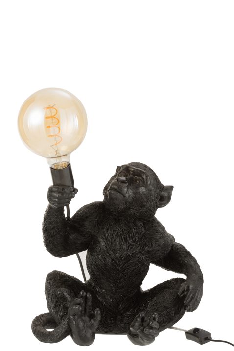 moderne-zwarte-tafellamp-aap-jolipa-monkey-poly-1