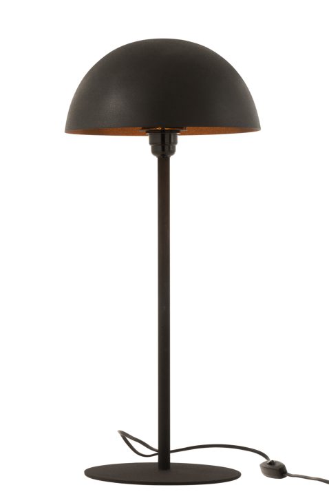 moderne-zwarte-tafellamp-bolvormige-kap-jolipa-mushroom-1