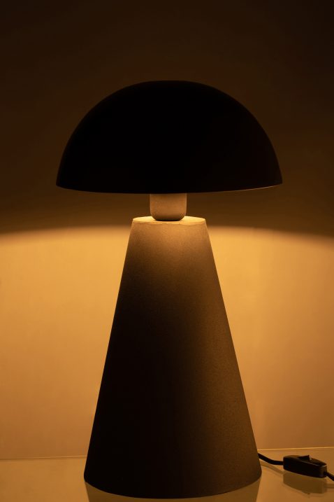 moderne-zwarte-tafellamp-bolvormige-kap-jolipa-mushroom-2