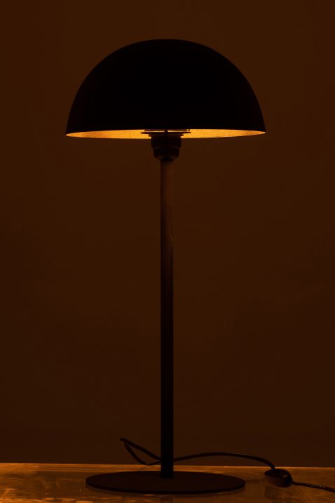 moderne-zwarte-tafellamp-bolvormige-kap-jolipa-mushroom-2