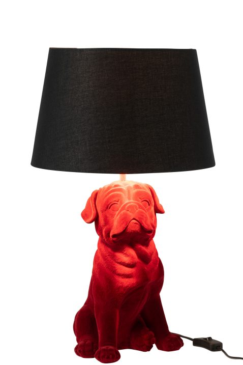 moderne-zwarte-tafellamp-rode-hond-jolipa-bobbie-1