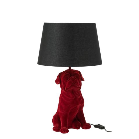 moderne-zwarte-tafellamp-rode-hond-jolipa-bobbie