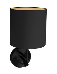 moderne-zwarte-wandlamp-rond-wandlamp-mexlite-noor-goud-en-zwart-1562zw-1
