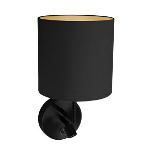 moderne-zwarte-wandlamp-rond-wandlamp-mexlite-noor-goud-en-zwart-1562zw