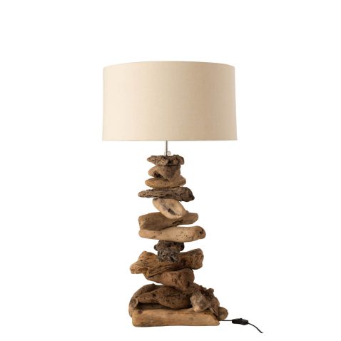natuurlijke-wit-met-houten-tafellamp-jolipa-driftwood