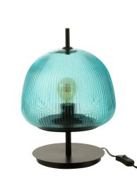 retro-blauwe-tafellamp-geribbeld-glas-jolipa-oasis