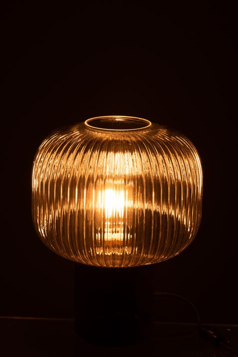 retro-zwarte-tafellamp-ribbelglas-jolipa-yufo-2