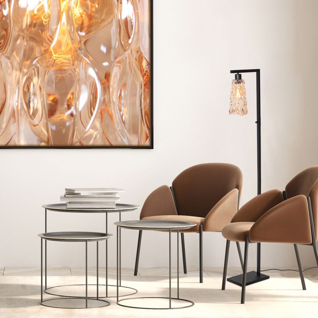 Amber Glazen Vloerlamp Modern Steinhauer Vidrio - Afbeelding 3