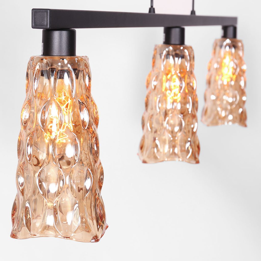Amberkleurige hanglamp glas Steinhauer Vidrio - Afbeelding 4