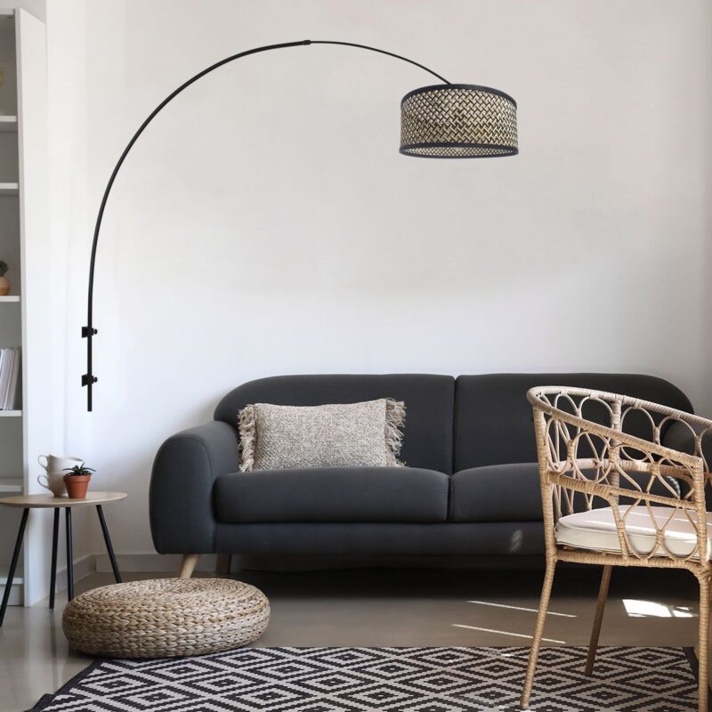 steinhauer-wandlamp-sparkledlight-zwart-bamboestaal-e27-3695zw-1