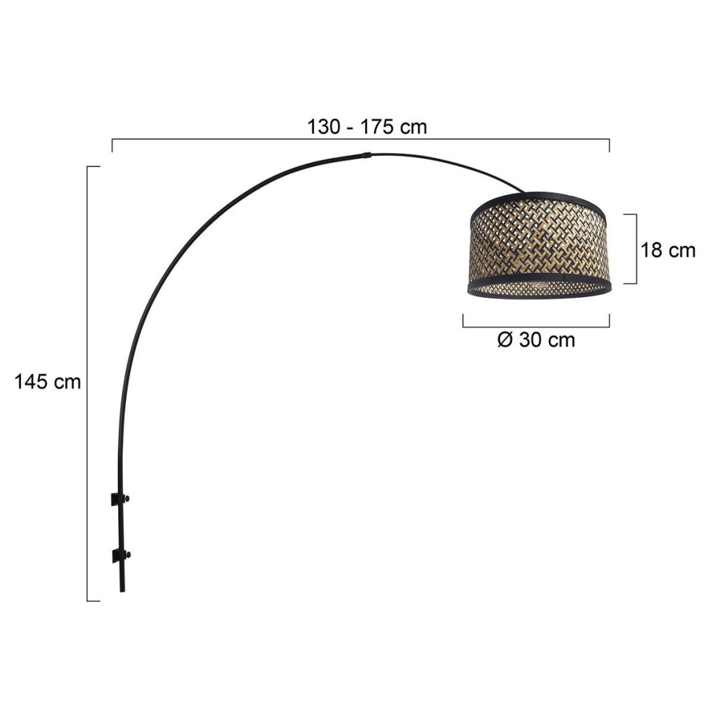 Boogwandlamp met rotan kap Steinhauer Sparkled light - Afbeelding 7