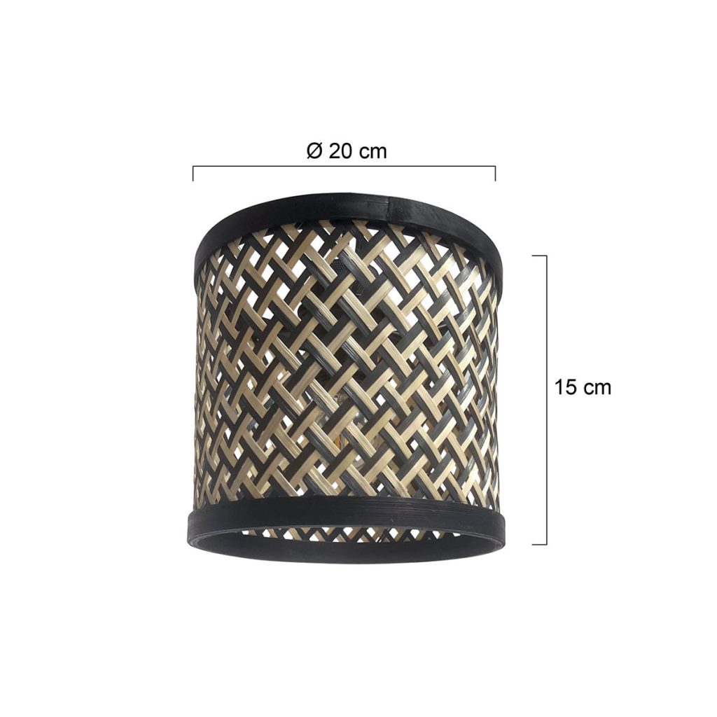 Bohemien bamboe lampenkap zwart Steinhauer  - Ø 20 cm - Afbeelding 5