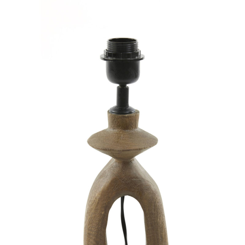 Landelijke houten tafellamp met witte kap Light & Living Django - Afbeelding 3