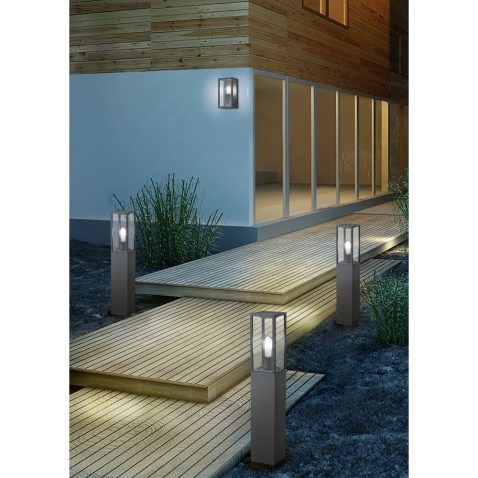 Stylish house exterior at dawn