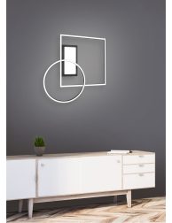 Gray living room corner with white cabinet