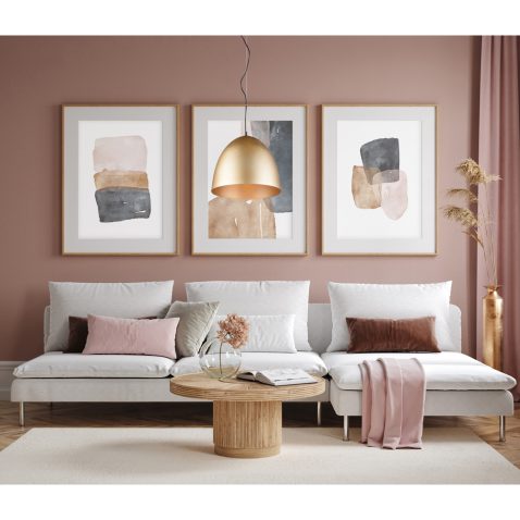 Home mock up, modern living room interior background, 3d render