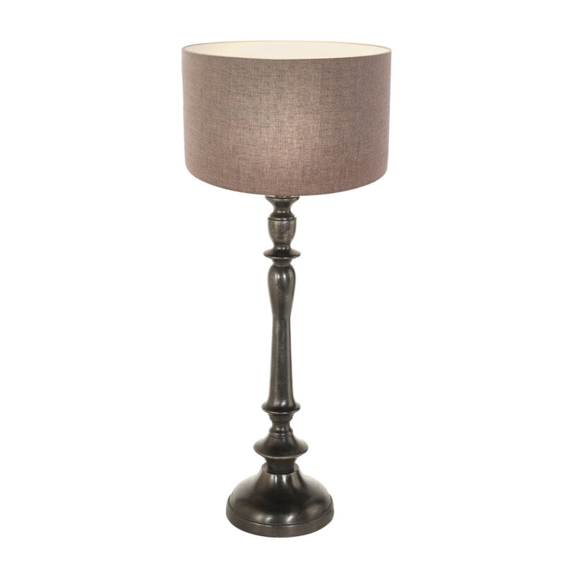 annelighting-tafellamp-bois-zwart-houtlinnen-ø30cm-e27-3770zw-1