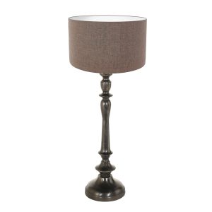 annelighting-tafellamp-bois-zwart-houtlinnen-ø30cm-e27-3770zw-1