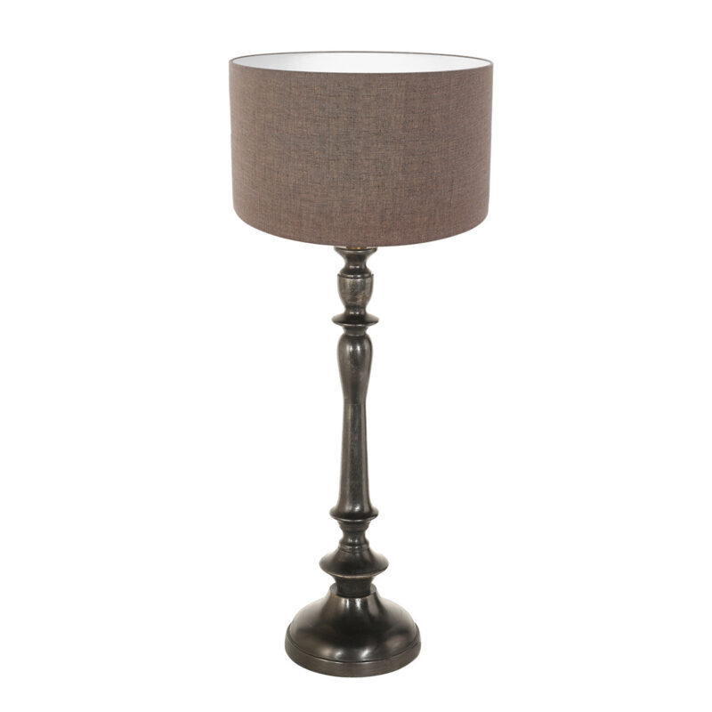 annelighting-tafellamp-bois-zwart-houtlinnen-ø30cm-e27-3770zw-1