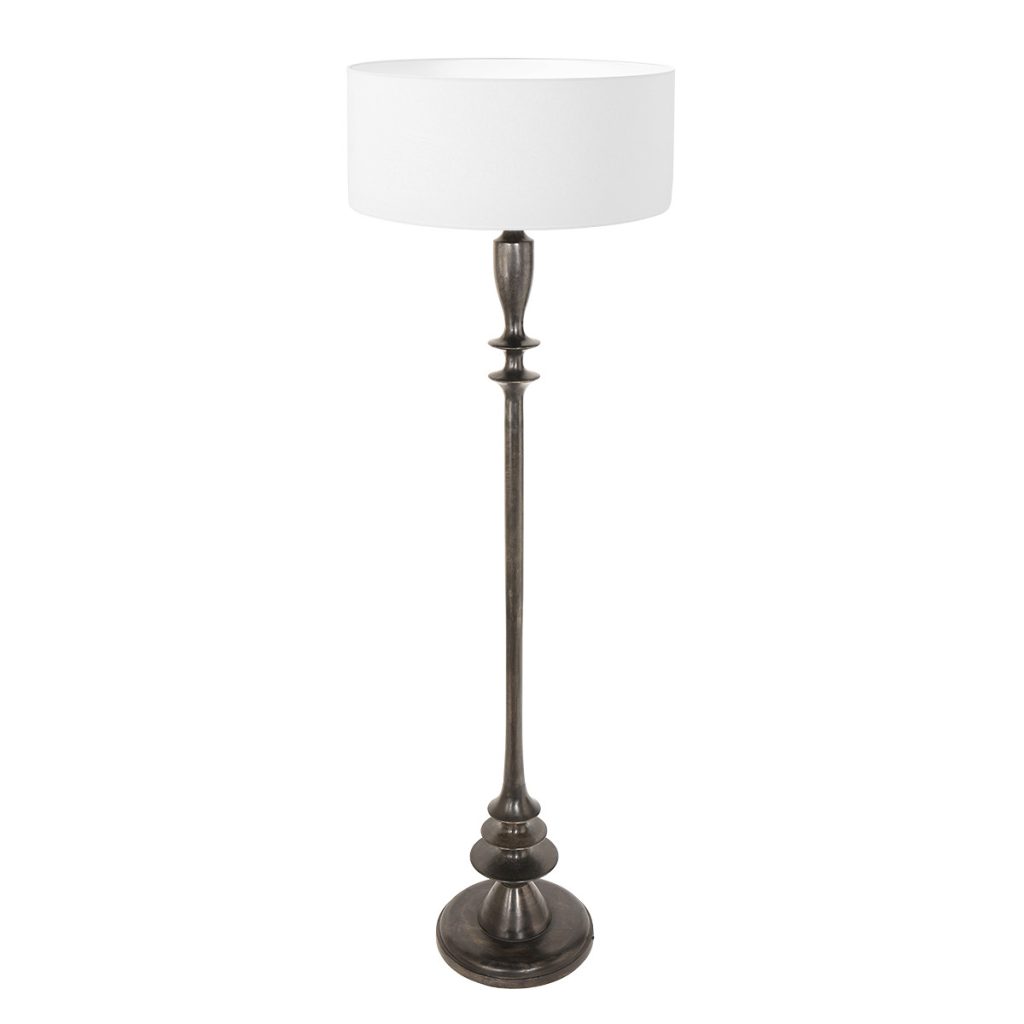 klassieke-witte-ronde-vloerlamp-zwarte-voet-vloerlamp-steinhauer-bois-antiekzwart-en-wit-3773zw