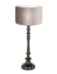 klassieke-zwarte-tafellamp-zilveren-lampenkap-tafellamp-steinhauer-bois-antiekzwart-en-zilver-3767zw-1