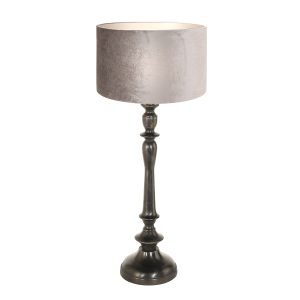 klassieke-zwarte-tafellamp-zilveren-lampenkap-tafellamp-steinhauer-bois-antiekzwart-en-zilver-3767zw-1