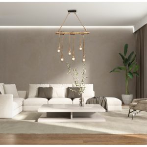 3d rendering of a beige and white contemporary living room