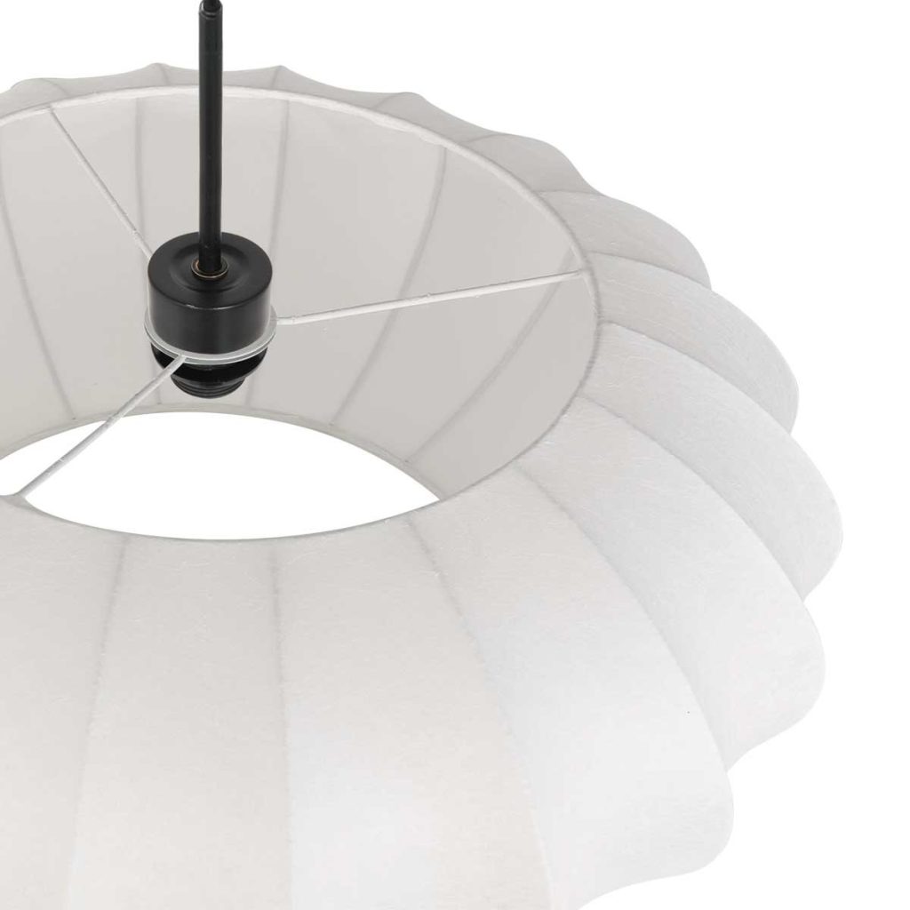 Mat zwarte hanglamp met witte kap Steinhauer Sparkled light - Afbeelding 4