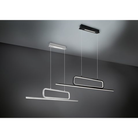 Black decorative lamps with empty desk background, 3d rendering.