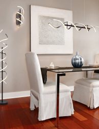 Elegant dining table set in a modern living room