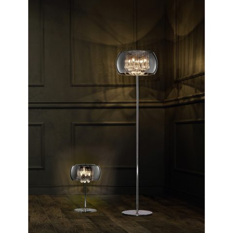 Empty elegant vintage room at night with copy space