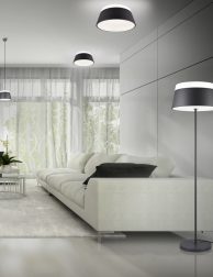Interior of modern design white room with fireplace 3D rendering