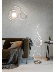 Living interior with sofa, lamp and coffee table, 3d render