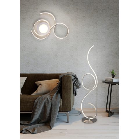 Living interior with sofa, lamp and coffee table, 3d render