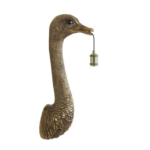 moderne-gouden-struisvogelkop-wandlamp-light-and-living-ostrich