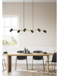 White dining room interior with long table