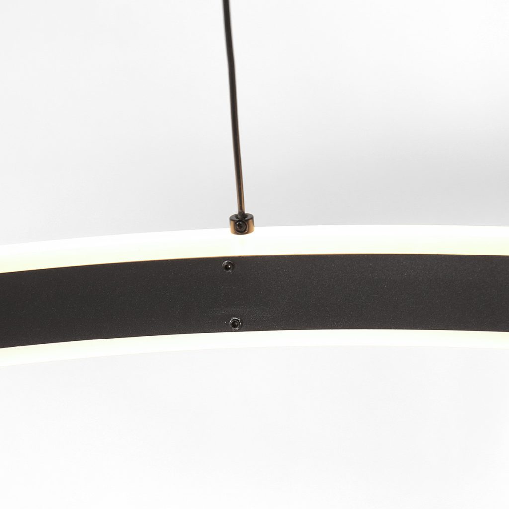 Moderne hanglamp zwart met ledverlichting Steinhauer Ringlux - Afbeelding 5