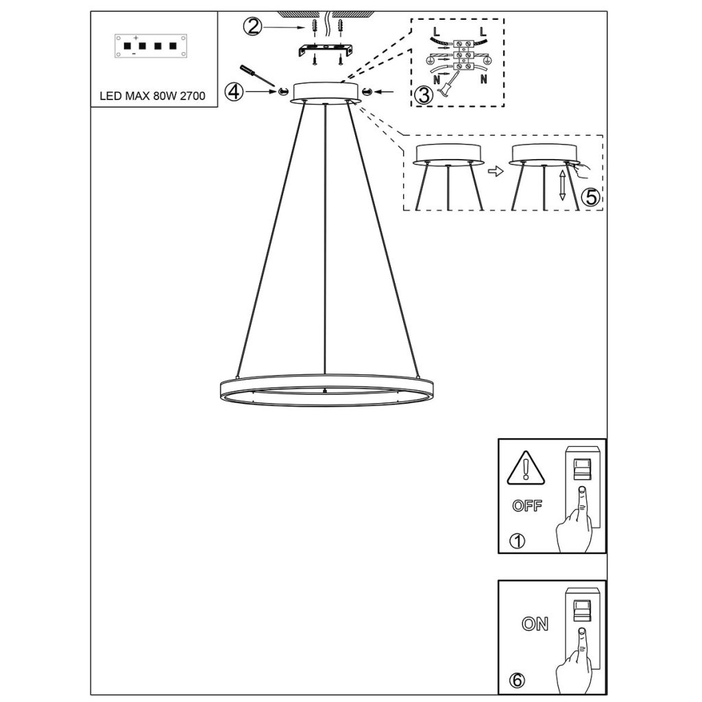 Moderne hanglamp zwart met ledverlichting Steinhauer Ringlux - Afbeelding 7