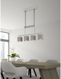 Interior of modern design loft with big table 3D rendering 2